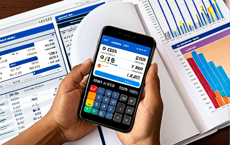 **Prompt:** A concerned Vietnamese investor meticulously reviewing financial documents and credit scores on a P2P lending platform interface, surrounded by charts showing risk assessment and diversification strategies. Focus on details like a calculator, legal documents, and a Vietnamese banking app open on a smartphone. The atmosphere should convey diligence and risk awareness.
